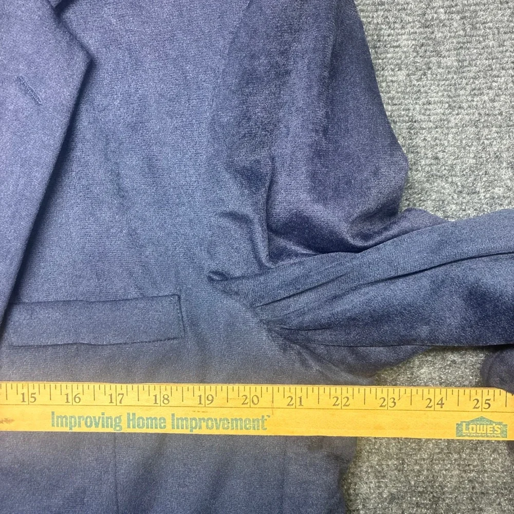 Vintage Wm. F. Farah Blazer Sport Coat Mens 46R Blue Faux Suede‎ Retro 70s